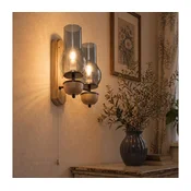 BRILAGI - LED zidna lampa COTTAGE 2xE14/40W/230V hrast/zadimljeno siva
