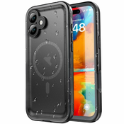 ShellBox – Vodotesni 360° MagSafe ovitek IP68 za iPhone 16 – črn