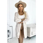 Womens cardigan with a longer back - beige