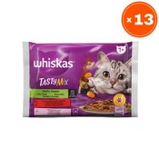 Whiskas Vlažna hrana za macke Tasty mix, Više vrsta mesa, 4x85g, 13 pakovanja