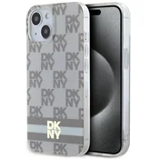 DKNY Etui DKNY IML Checkered Mono Pattern & Printed Stripes MagSafe za iPhone 15/14/13 - bež