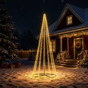 LED božično drevesce 385 cm 2460 LED Toplo bela Jeklo Črna