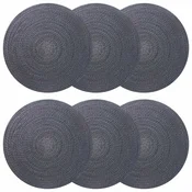 vidaXL Placemeti iz jute 6 pcs Temno siva O 30 cm 100% Tossa juta