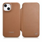 iCarer CE Premium Leather Folio MagSafe Apple iPhone 14 Plus / 15 Plus brown