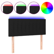vidaXL LED posteljno vzglavje črno 100x5x78/88 cm blago