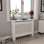 Pokrov za radiatorje 2 kosa bel 112x19x81,5 cm mediapan
