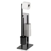 Kela WC komplet STYLE z držalom za rezervni zvitek črn 26x18x71cm KL-22499