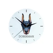 Doberman, Dobermann I - geometrijska stenska ura s fotografijo in napisom
