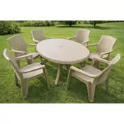 Sanja Ippi Set 6 Stolica Ema Ratan i Sto Orlando 140x100cm, Svetlo Moka