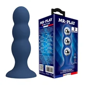 Gardj Europe Mr. Play kovinski in tekoči silikonski analni čep s 3 kovinskimi kroglicami