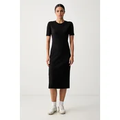 PUMA HER Slim Rib Dress Women, Clothing, Black, M