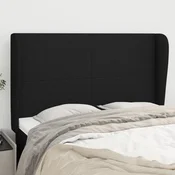Vidaxl vidaXL Vzglavnik s krilci, črne barve, 147x23x118/128 cm, blago