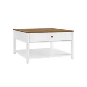 Songmics Klubska miza 80x80x45 cm rjava