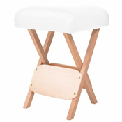 shumee Zložljiv masažni stolček z 12 cm debelim sedežem bel