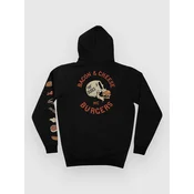 The Dudes Bacon & Cheese Classic Premium moški pulover s kapuco black