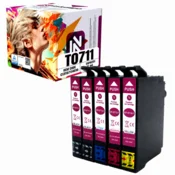 Inkdigo tusz T0711-T0714 kompatybilny z Epson Stylus D120 DX4000 SX600FW Certyfikat TÜV