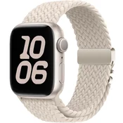 GS Pleten najlonski pašček z zaponko za Apple Watch 1/2/3/4/5/6/7/8/9/10/11/SE 38/40/41/42 mm - bež