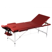 vidaXL Sklopivi masažni stol s 3 zone Aluminijski crveni