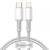 USB-C v Lightning pleten kabel Baseus Smart s PD 20W polnjenjem - 2m - bel