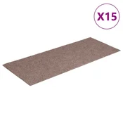 Vidaxl Preproge za stopnice samolepilne 15 kosov 60 x 25 cm svetlo rjave pravokotne