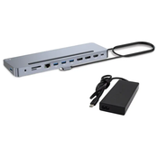 I-TEC priklopna postaja USB-C Metal Ergonomic 4K/ 3x Display/ Power Delivery 100W + univerzalni polnilec 100W