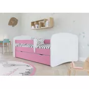 Otroška postelja Ourbaby s ograjico - roza-bela 160x70 cm,postelja brez skladiščnega prostora