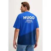 HUGO Blue kratka majica moška bombažna Nalono_F