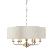 Endon 94357 - Luster na lancu HIGHCLERE 6xE14/40W/230V bež/mat hrom