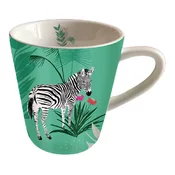 SKODELICA IZ PORCELANA ZA KRATKO KAVO, ZEBRE V SAVANI