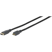 VIVANCO Mini HDMI kabel s Ethernetom 1,5 m 47112 1,5 m HDMI/MINI-HDMI High Speed za povezivanje radijskih uredaja