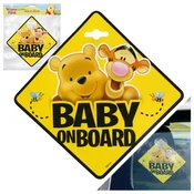 Disney DISNEY Medvedek Pu Znak za avto s priseskom, obesek za vetrobransko steklo BABY ON BOARD