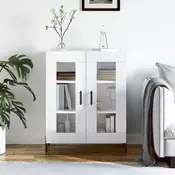Vidaxl vidaXL Omarica, bela, sijajna, 69,5 x 34 x 90 cm, material na osnovi lesa