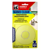 Dvostranski trak. NANO CLEAR 19mmx2mmx2,5m