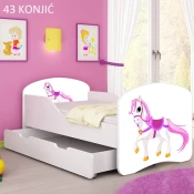 Dječji krevet ACMA s motivom + ladica 160x80 cm 43-konjic