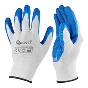 shumee Zaščitne rokavice iz poliestra, velikost 10 /bele in modre barve iz lateksa/ (12/240)