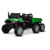 Beneo Farmárske elektrické autíčko RIDER 6X6 24V s pohonom štyroch kolies 4X 200W, Dvojmiestne, zelené, Lítiová batéria, EVA kolesá, Koženkové dvojsedadlo, Odpružené nápravy, 2,4 GHz Diaľkový ovládač, MP3 p