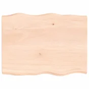 Vidaxl Mizna plošča 80x60x(2-4) cm neobdelana hrastovina naraven rob