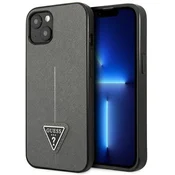 1 to 3 Guess Trdi Ovitek Za Iphone 13 Mini 5.4 Srebrna Saffiano Trikotni Logo