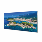 tulup.si Stenska plošča za kuhinjo Grčija panorama morje mesto 140x70 cm