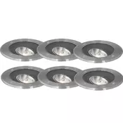 Set 6 modernih zunanjih talnih reflektorjev iz jekla AR70 nastavljiv IP65 - Delux