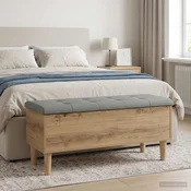 vidaXL Shranjevalna klop s blazino Artisan hrast 102 x 42 x 46 cm