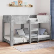 Krevet na kat za djecu Betonski sivi 90 x 190 cm