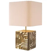 Casa Padrino luxury table lamp vintage brass/cream 35 x 35 x H. 62 cm - Desk lamp with square velvet lampshade - Luxury table lamps - Luxury desk lamps - Luxury lights - Luxury desk lights