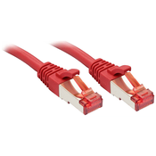 LINDY LINDY 47731 RJ45 omrežni kabel\, Patch kabel CAT 6 S/FTP 0.50 m rdeča 1 kos, (20419953)