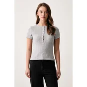 Levis kratka ženska majica bombažna z elastanom DRY GOODS POINTELLE SS HENLEY