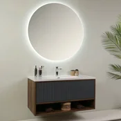 HANAH HOME Kupatilski ormarić sa umivaonikom i ogledalom (2 komada) Elegant Miling Hrast