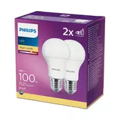 KOMPLET 2x LED Žarnica Philips A60 E27/13W/230V 2700K