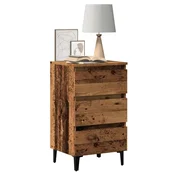 Vidaxl vidaXL Nočna omarica s kovinskimi nogami starinski les 40x35x69 cm