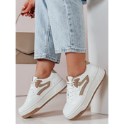 Sneakersy damskie na platformie BEIMEI białe Dstreet
