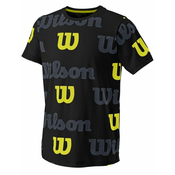 Majica za djecake Wilson All Over Logo Tech Tee B - black
